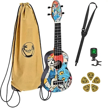 Ortega Keiki K2-SR &#039;Samurai&#039; szoprán ukulele szett