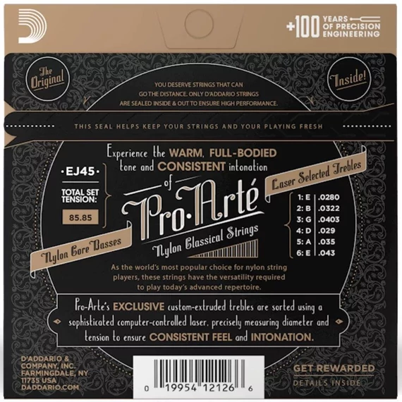 D'addario EJ45 - Pro-Arté klasszikus gitárhúr készlet / normal